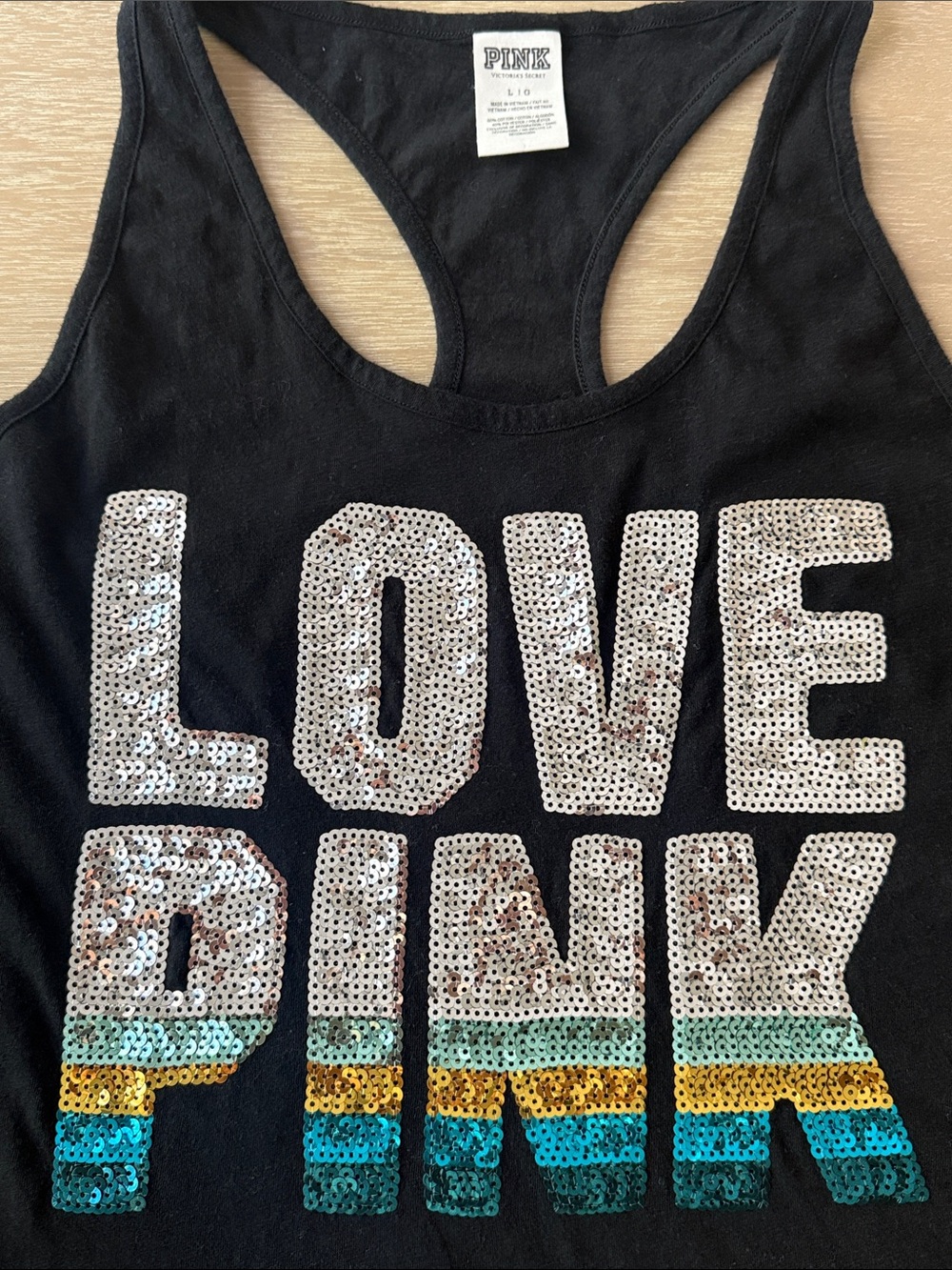 VS PINK Sequin Logo Tank | L - Picture 2 of 5